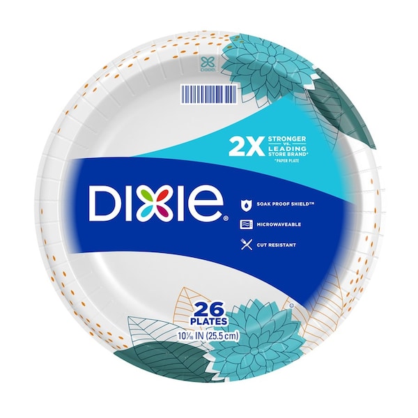 Dixie Dixie Multicolored Paper FLOWERS BLOOM Dinner Plate 10-1/16 in. D 26 pk 15255 - main